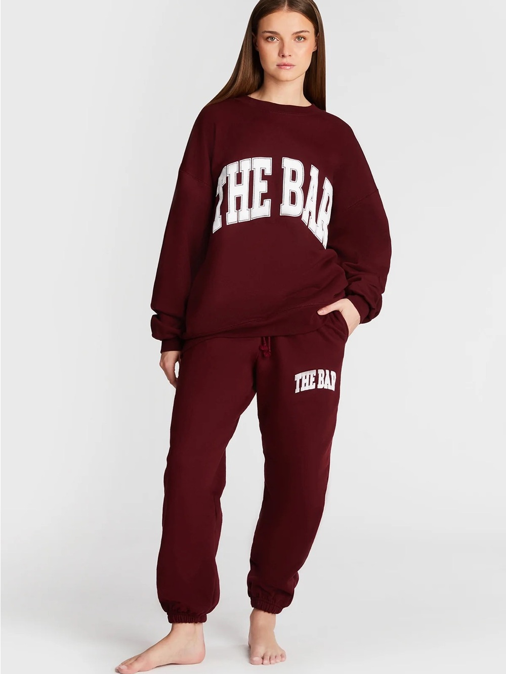 The Bar Women's Burgundy Crewneck Sweatshirt